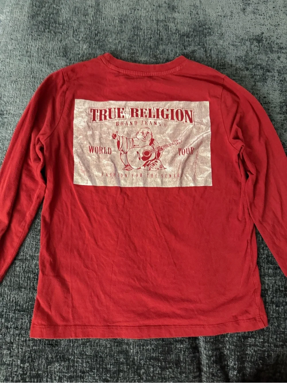 True Religion Kids Red Long Sleeve Buddha Graphic Tee Small / 8